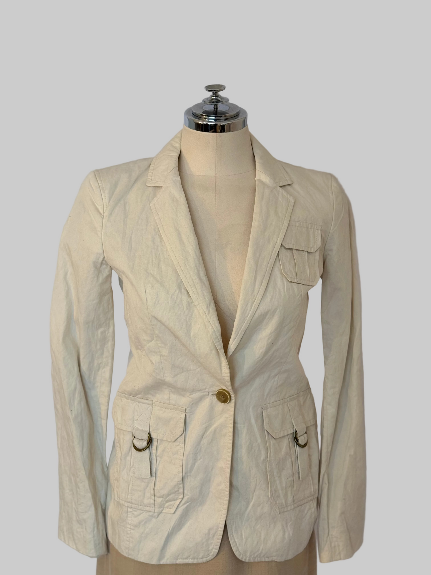 Vintage Banana Republic White Utility Blazer