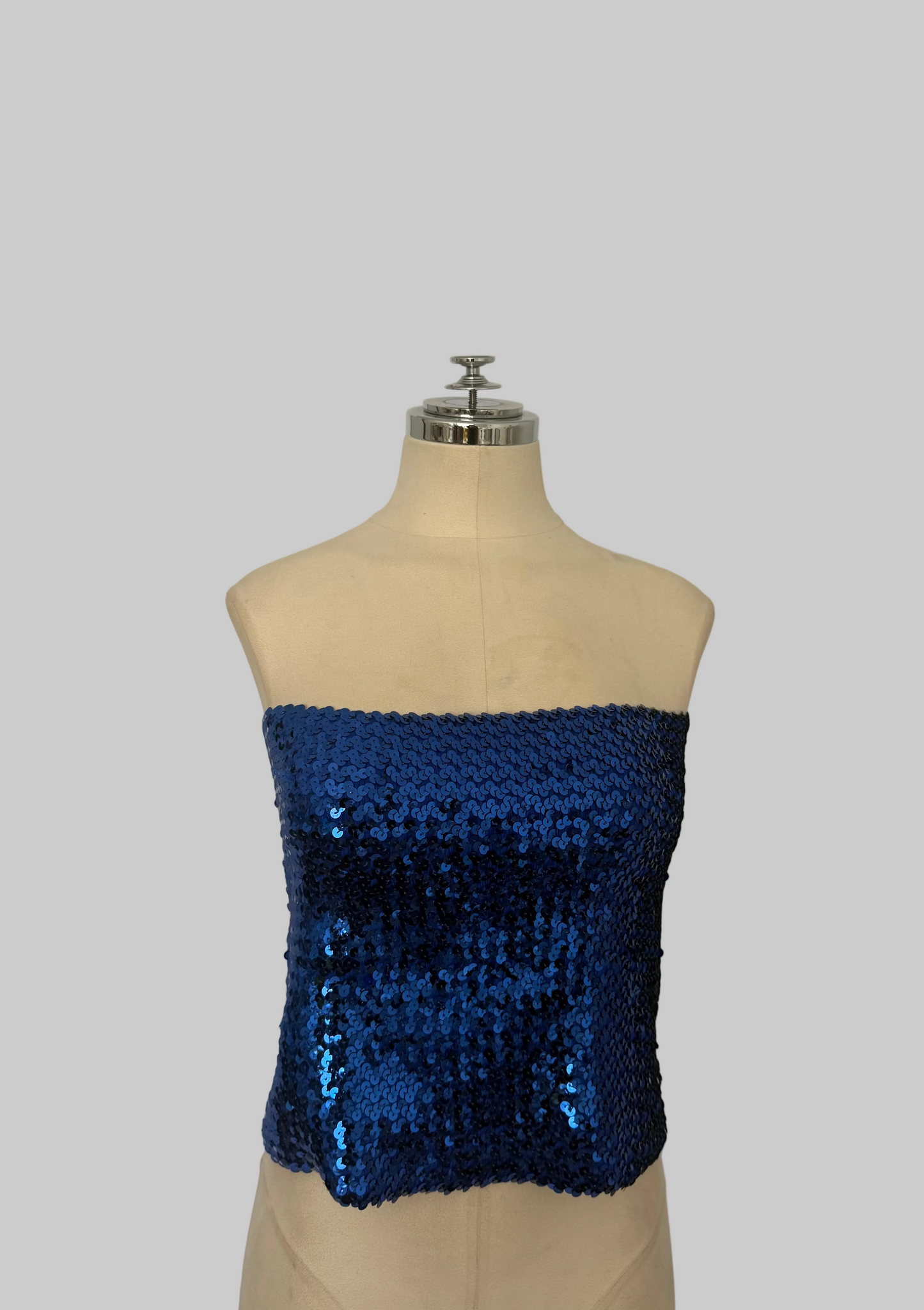 Midnight Blue Sequin Bandeau Top