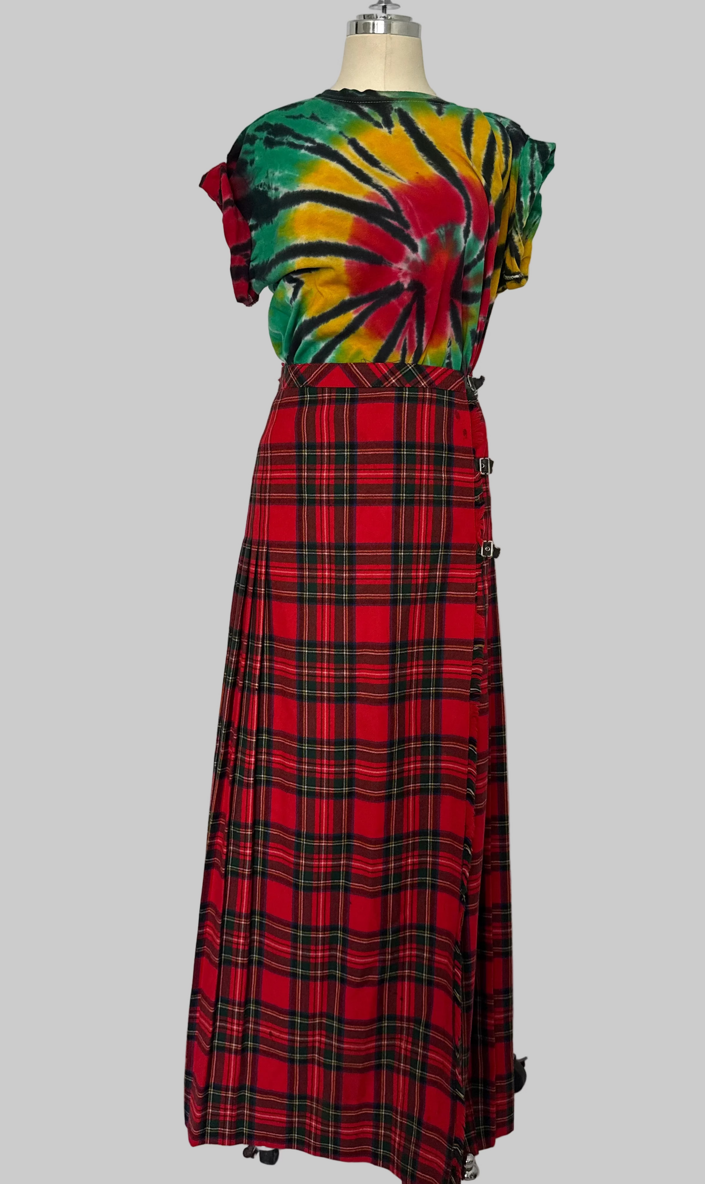 Vintage Heritage Tartan Wool Wrap Maxi Skirt