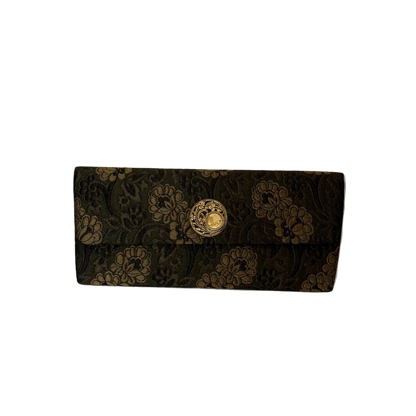 Vintage Bloomingdale's Black Brocade Evening Clutch