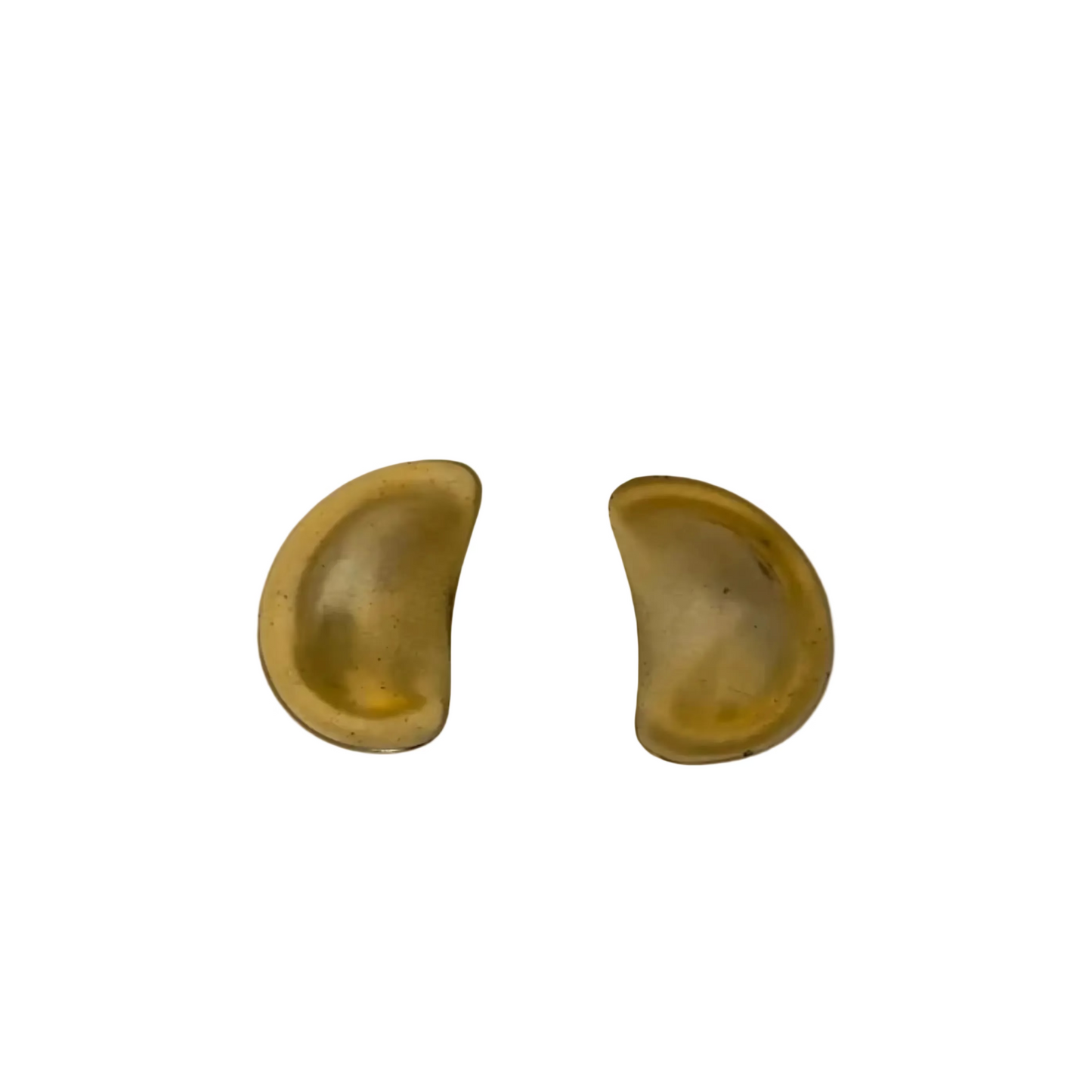 Vintage Les Bernard Sculptural Matte Gold Earrings