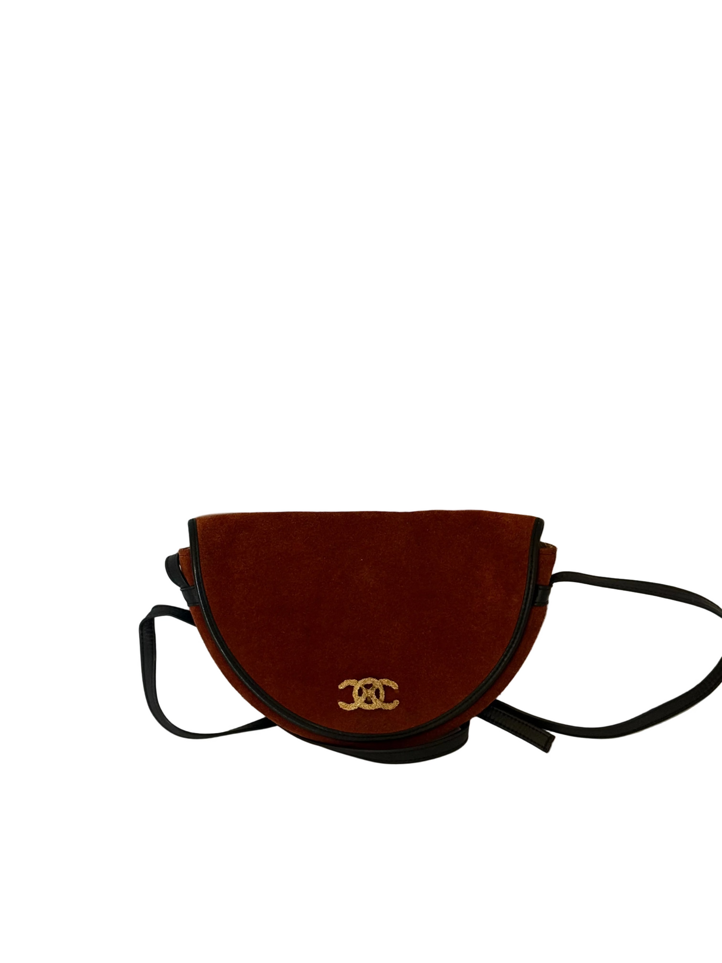 Vintage Cognac Suede Crossbody Bag