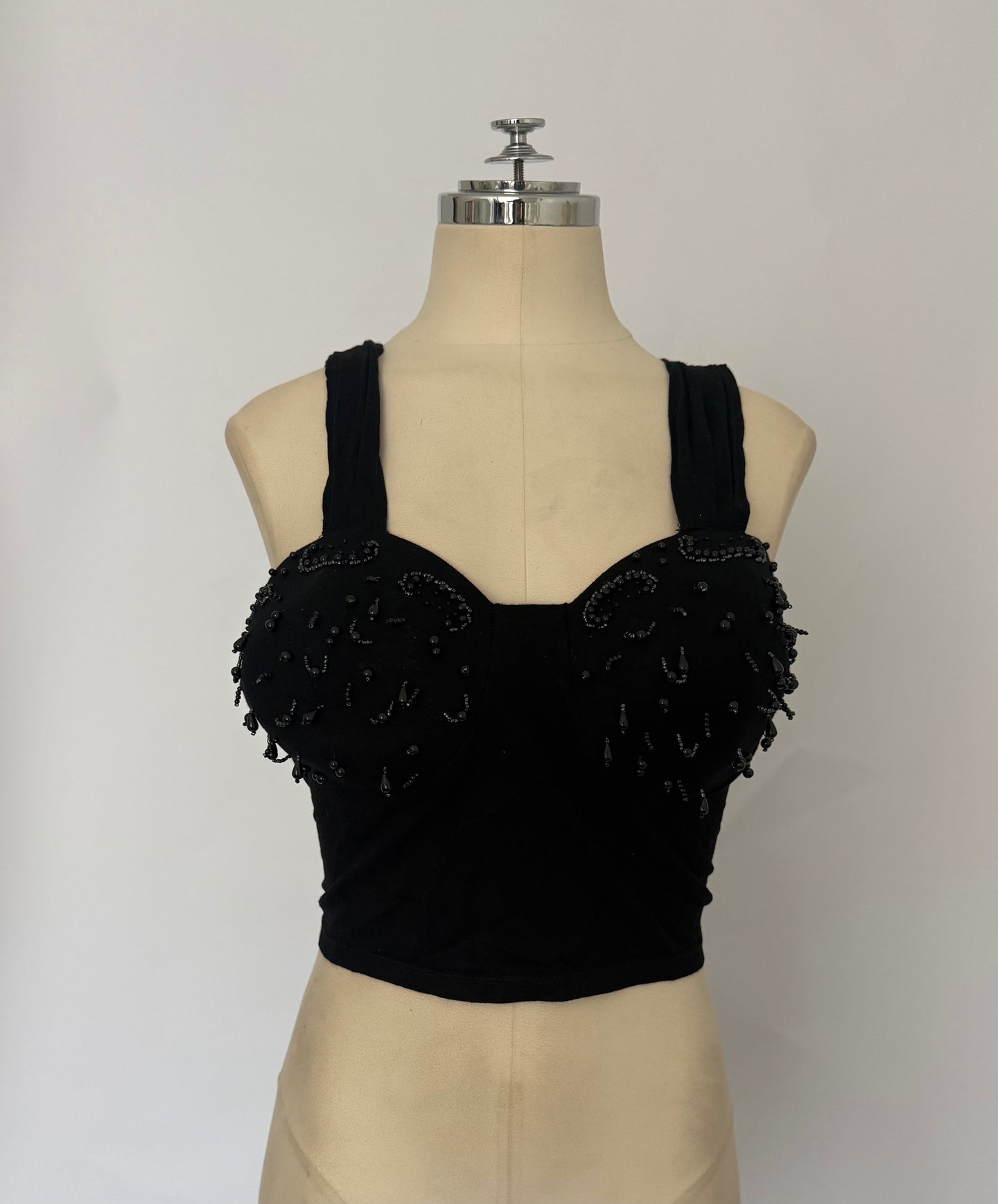 Midnight Beaded Bustier Top
