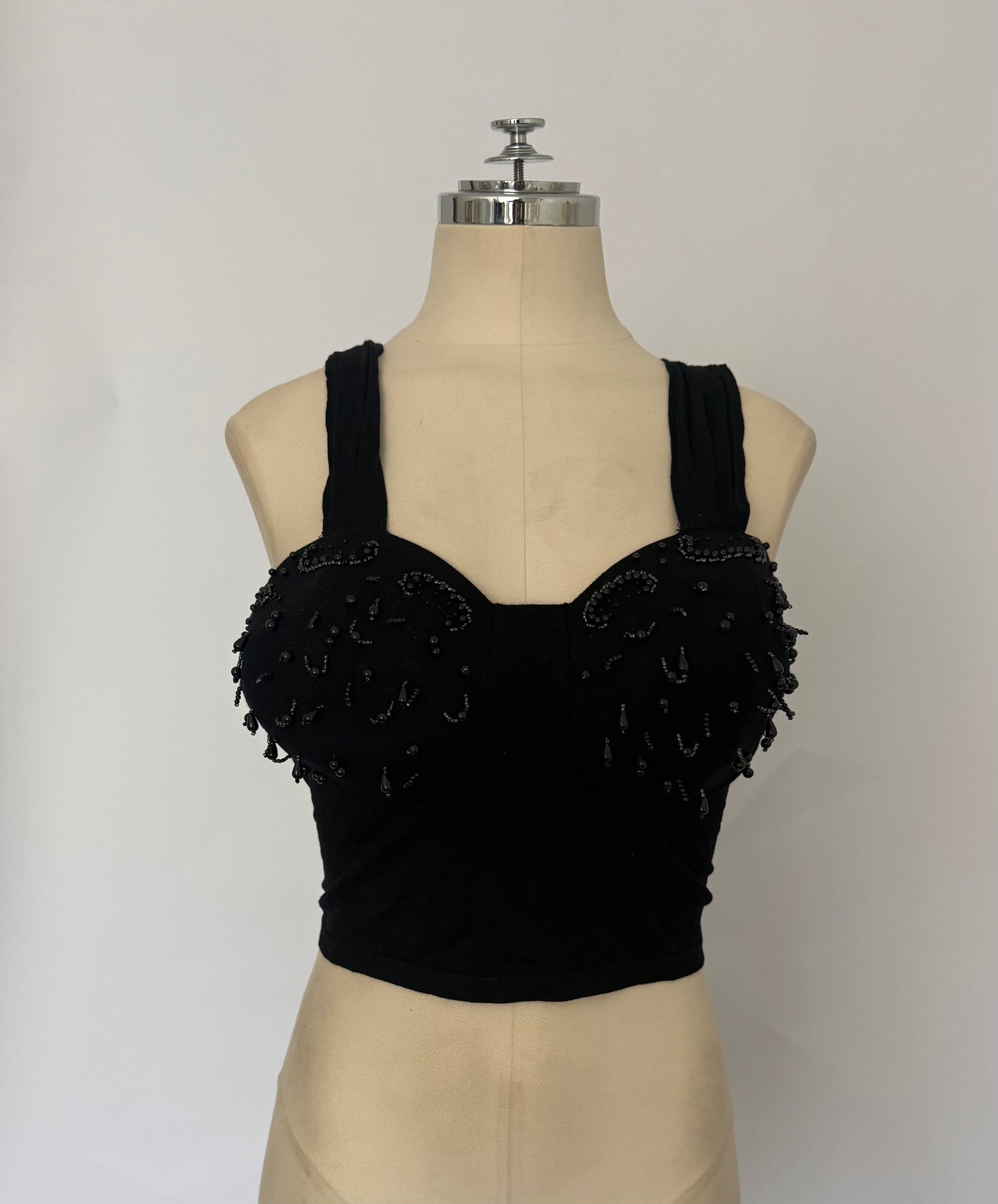 Midnight Beaded Bustier Top