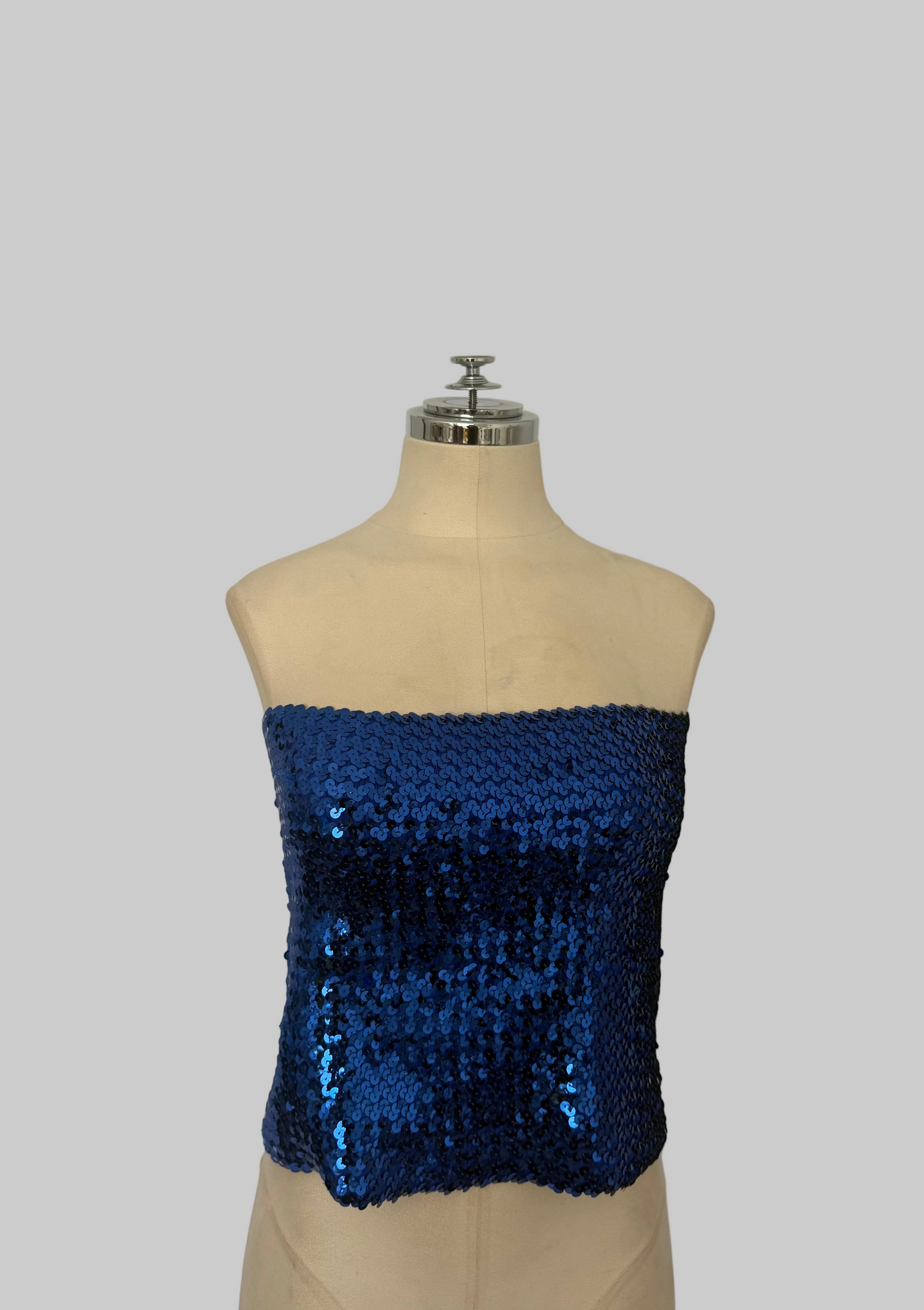 Midnight Blue Sequin Bandeau Top